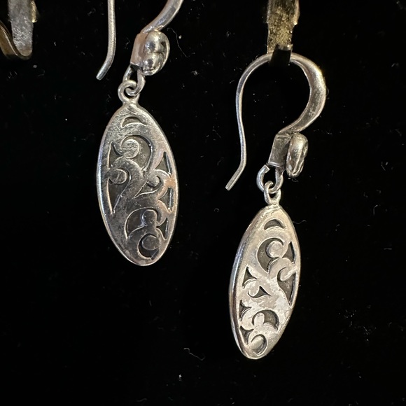 Lois Hill 1” drop oval earrings 925 sterling silver - Picture 2 of 4